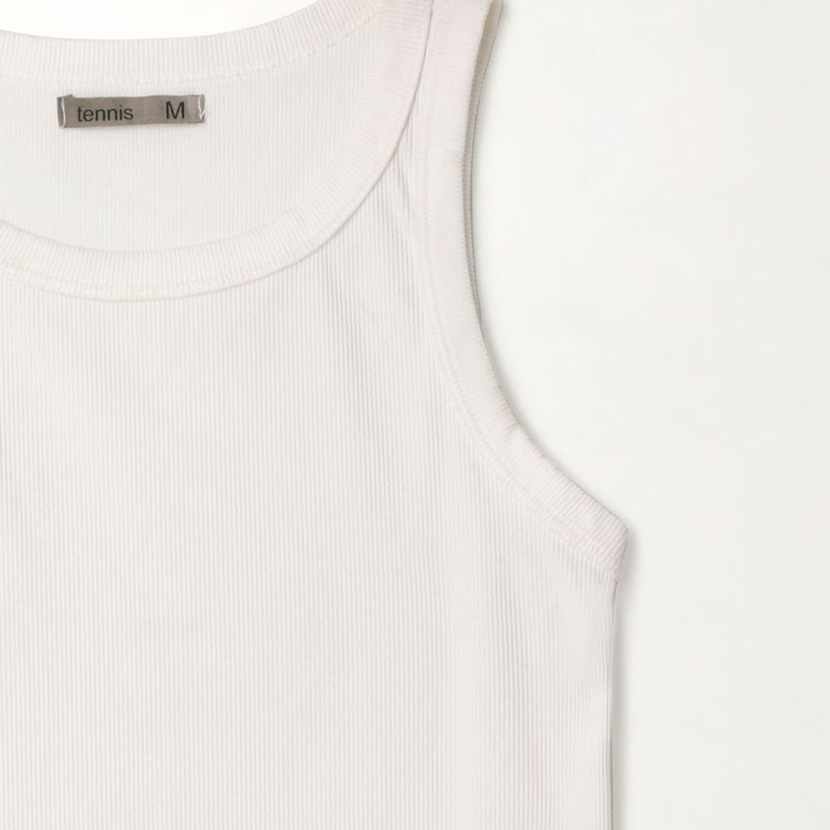 TENNIS - Camiseta blanca manga sisa para mujer