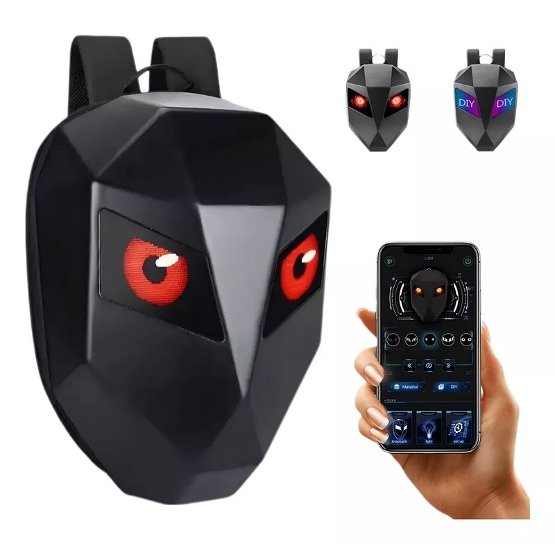 GENERICO - Maleta Rígida Motera Con Ojos Led Graffiti Obsequio Power Bank