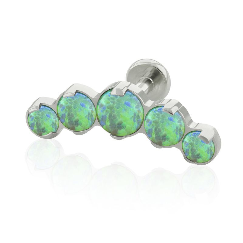 AGHA JEWELRY - Titanio Arete piercing Curvo 5 joyas Opal para Lóbulo