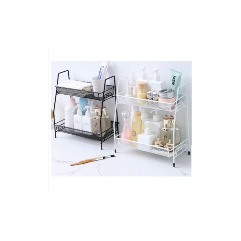 GENERICO - Organizador de Baño Doble Blanco-Negro CY-0118