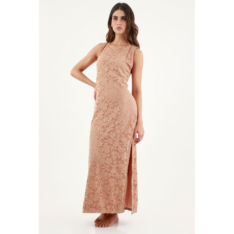 TENNIS - Vestido recto café para mujer