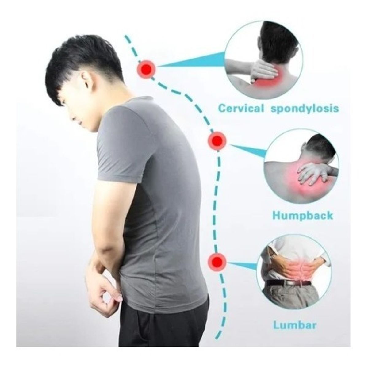 GENERICO - Corrector Postura Eléctrico Autómatico Quita Dolor Profesional