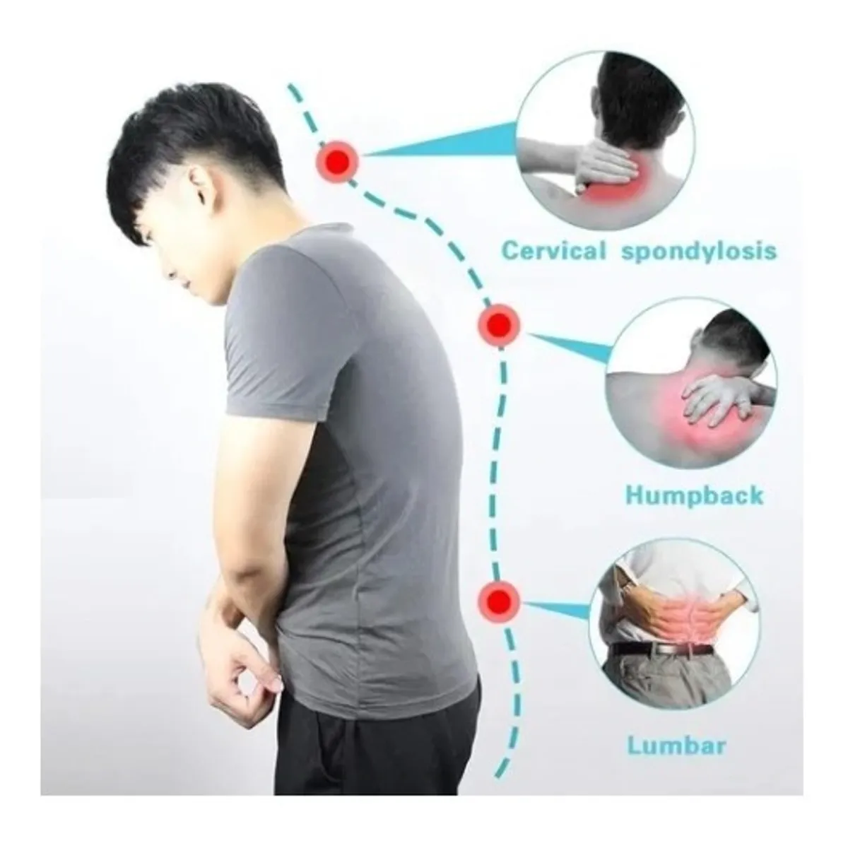 GENERICO - Corrector Postura Eléctrico Autómatico Quita Dolor Profesional
