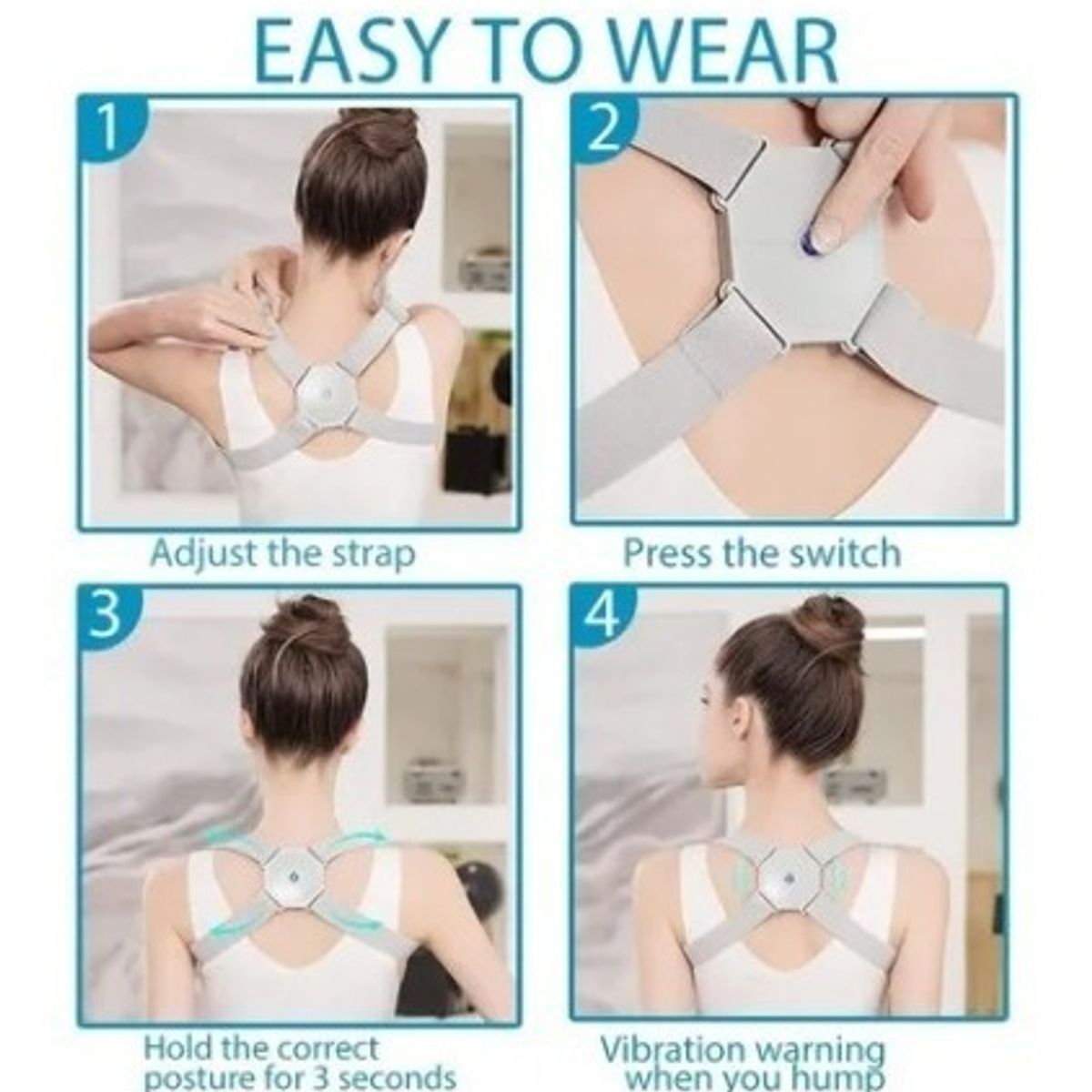 GENERICO - Corrector Postura Eléctrico Autómatico Quita Dolor Profesional