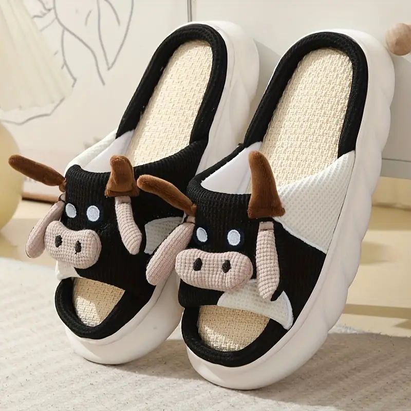 GENERICO - Chanclas diseño de Vaca de Dibujos Animados de Moda  Antideslizantes_.