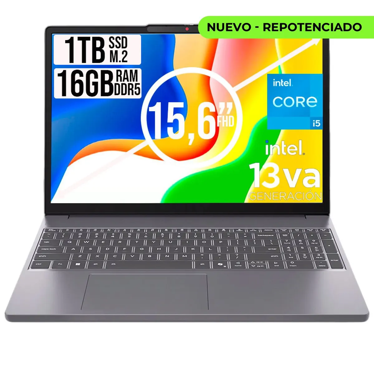 LENOVO - PORTATIL LENOVO SLIM INTEL CORE I5-13420H SSD 1TB RAM 16GB LED 15,3 FULL FHD