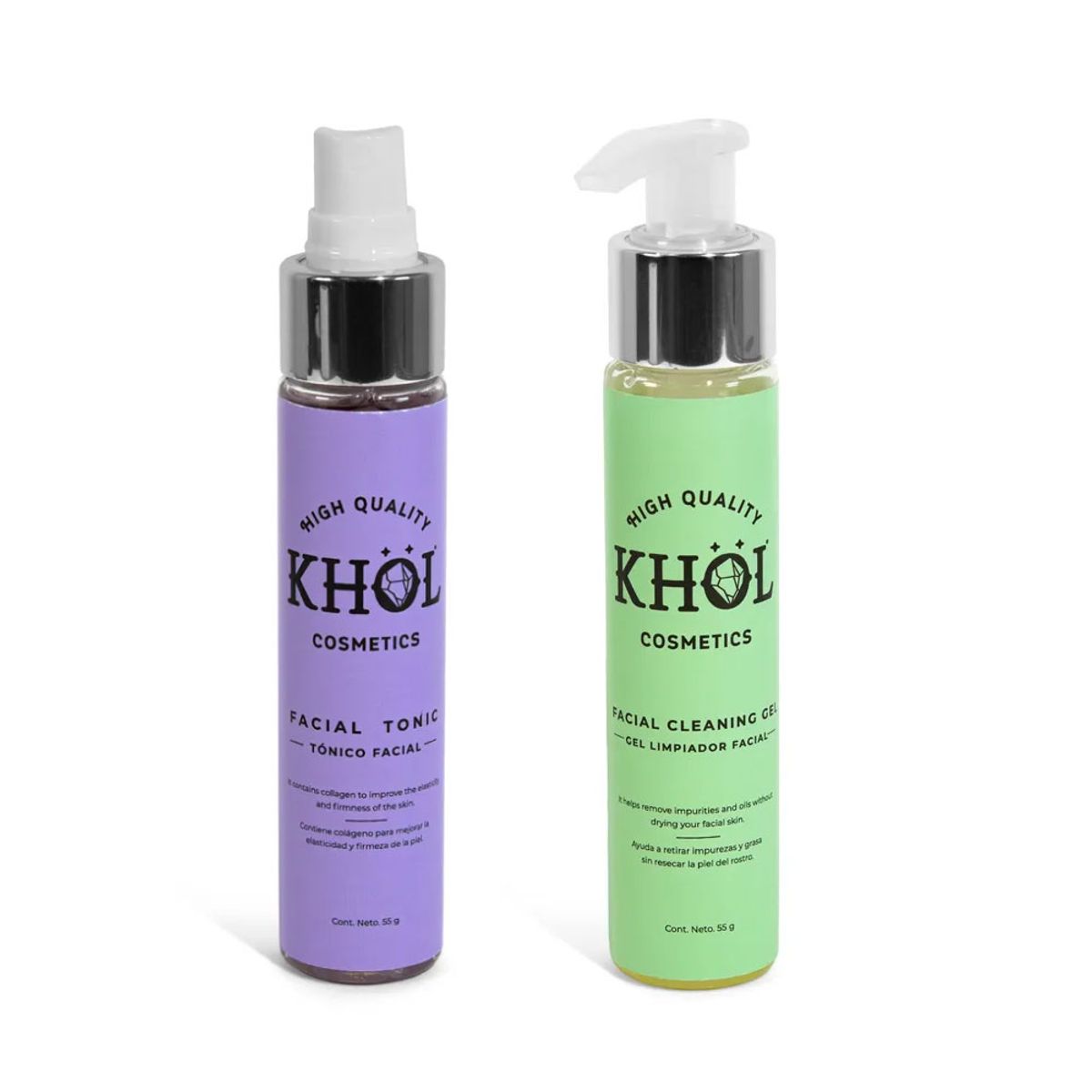 KHOL - Kit Gel Limpiador Facial + Tónico Facial x 55g Khol