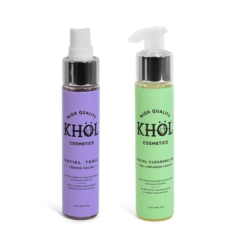 KHOL - Kit Gel Limpiador Facial + Tónico Facial x 55g Khol