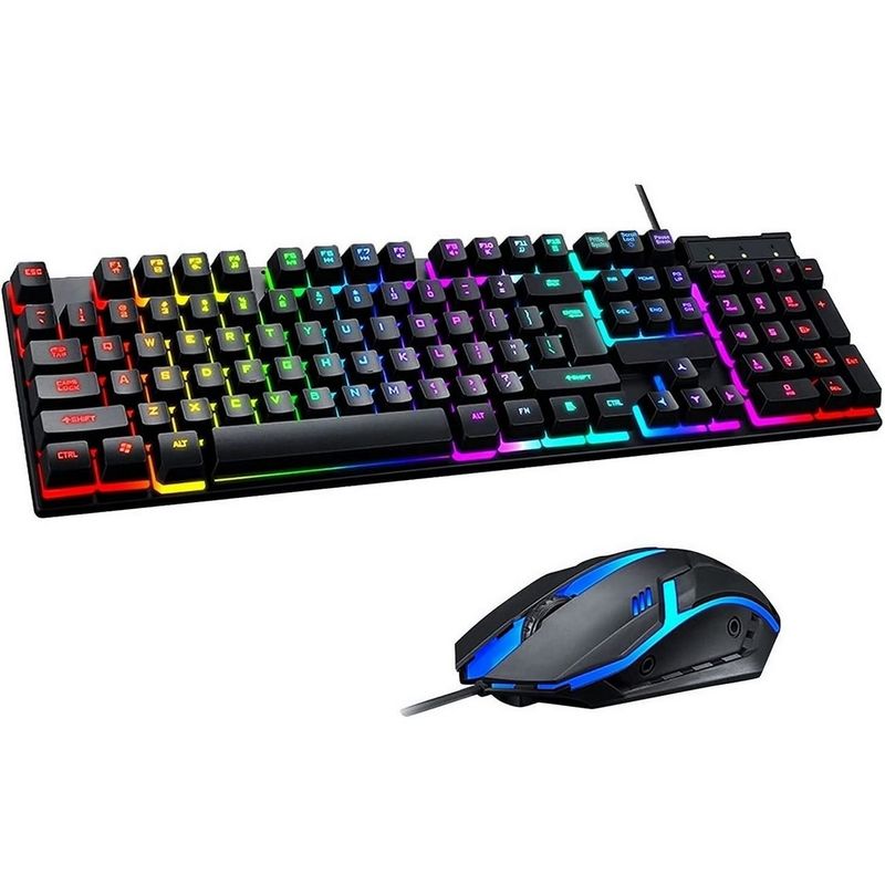 GENERICO - Combo Gamer Teclado Luces + Mouse Luces Ergonomico Cmk-188