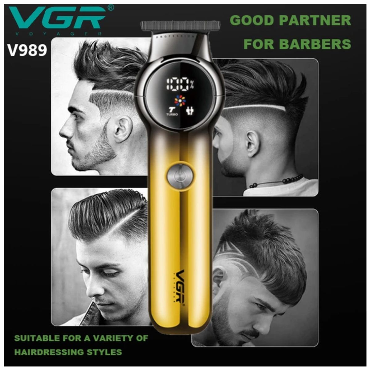 VGR - Patillera Recargable Recortadora Para La Barba Vgr V990 Led