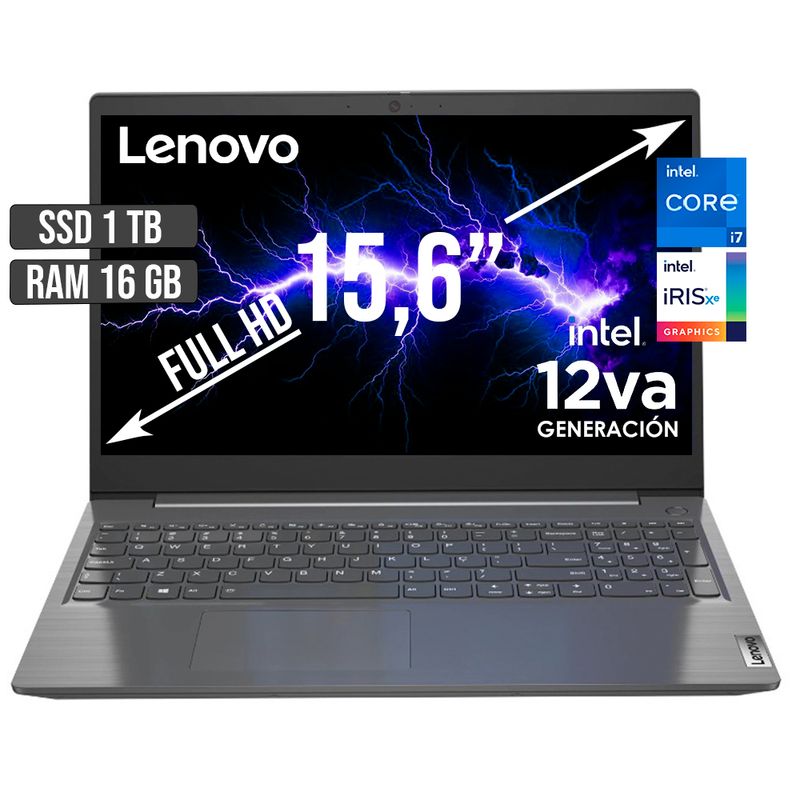 LENOVO - PORTATIL LENOVO INTEL CORE I7-1255U SSD 1TB RAM 16GB LED 15,6 FULL HD