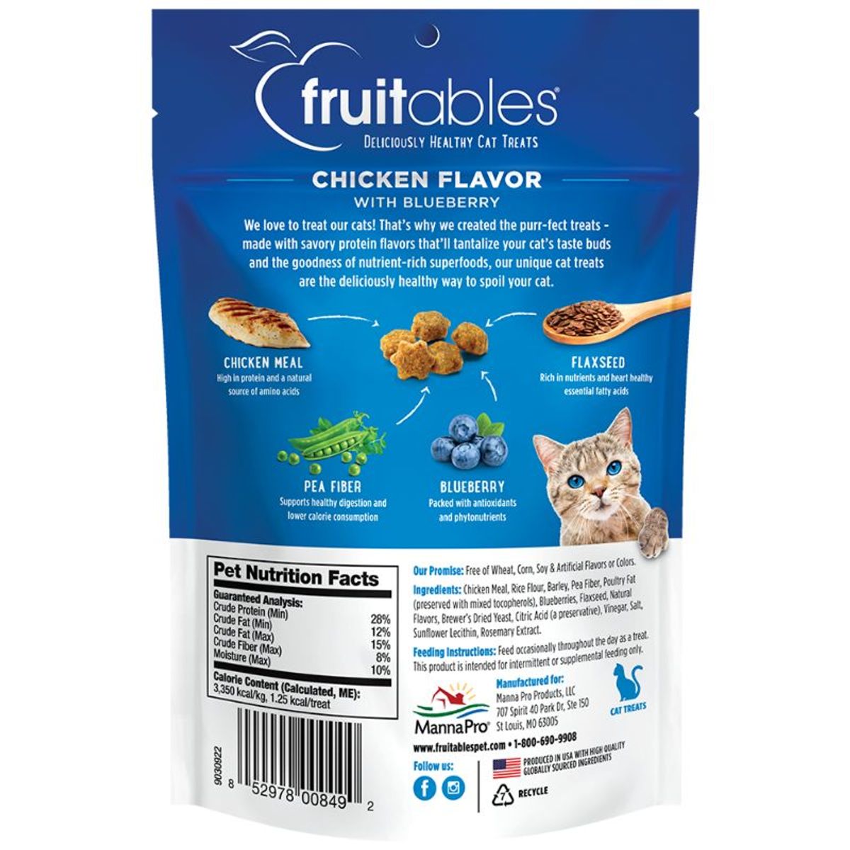 CATLIKE - Snack Para Gato Fruitables Pollo Y Arandanos 70 Gr