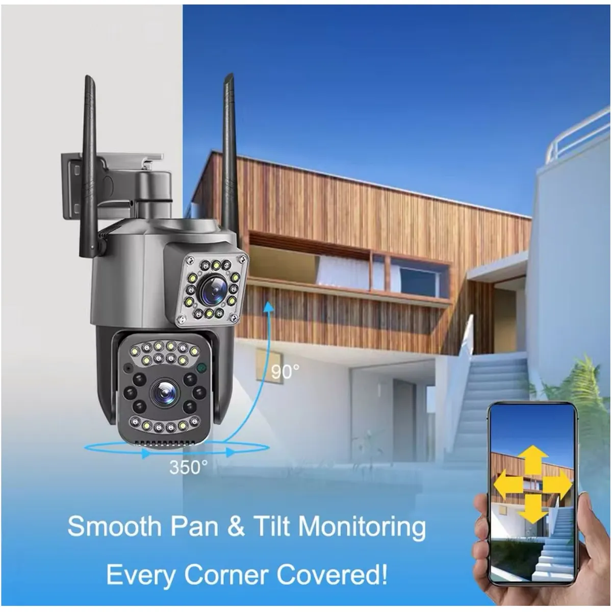 ONE PIXEL - Cámara De Seguridad Exterior Doble Lente App V380 seguridad