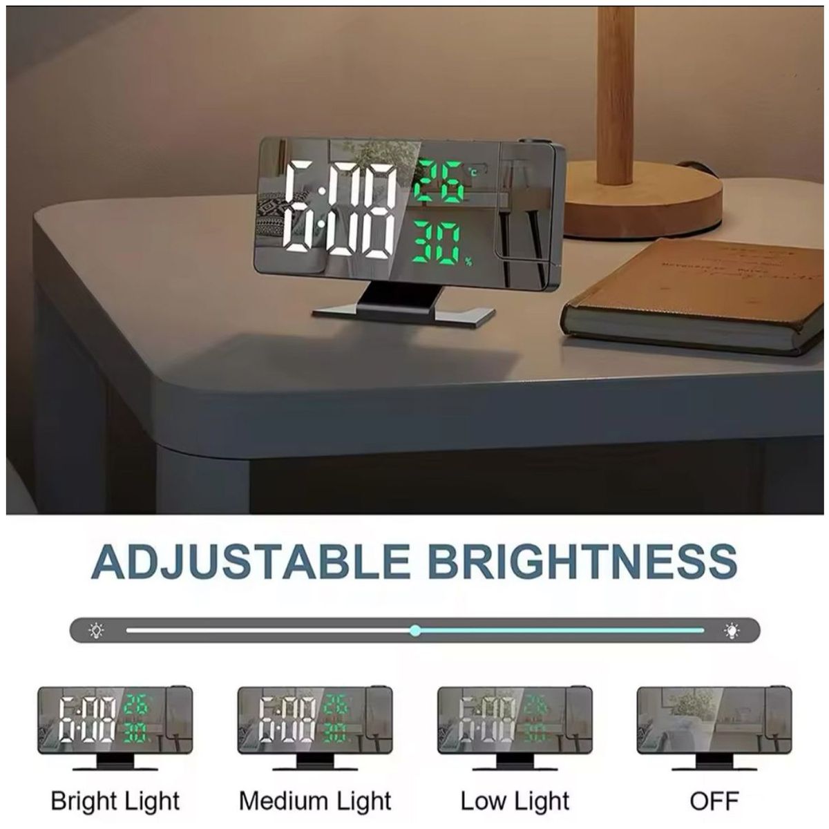 ONE PIXEL - Reloj Despertador Con Proyeccion De Hora Temperatura