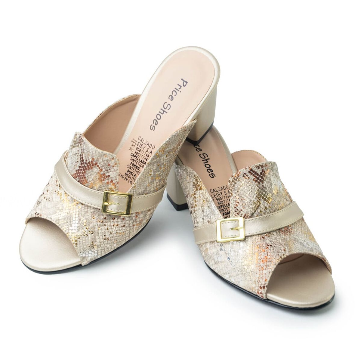 PRICE SHOES - Price Shoes Tacon Moda Mujer 5421107-1CHAMPANA