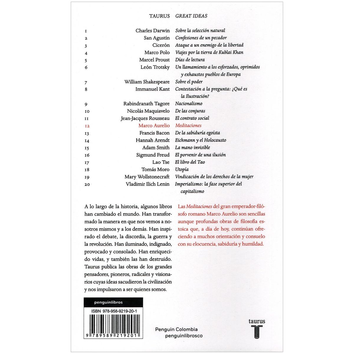 TAURUS - Meditaciones. Marco Aurelio
