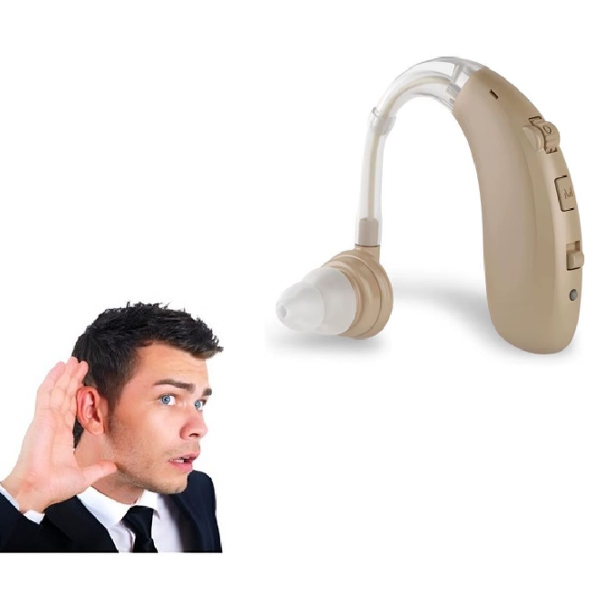 GENERICO - Micro Ear Audifono Amplificador para Sordera Recargable