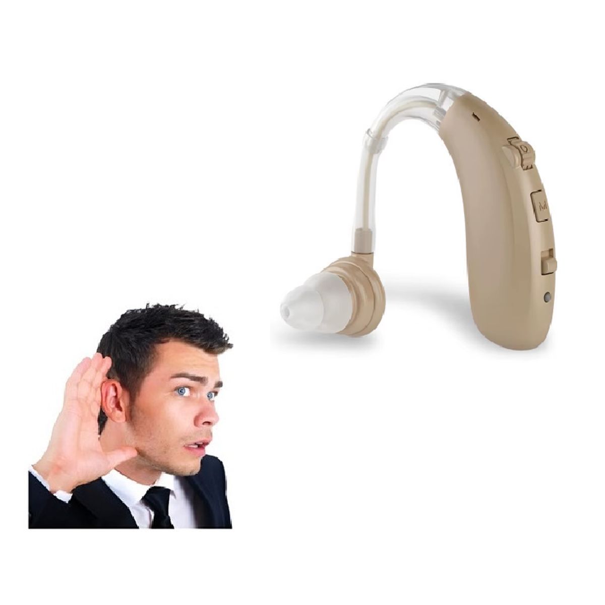 GENERICO - Micro Ear Audifono Amplificador para Sordera Recargable