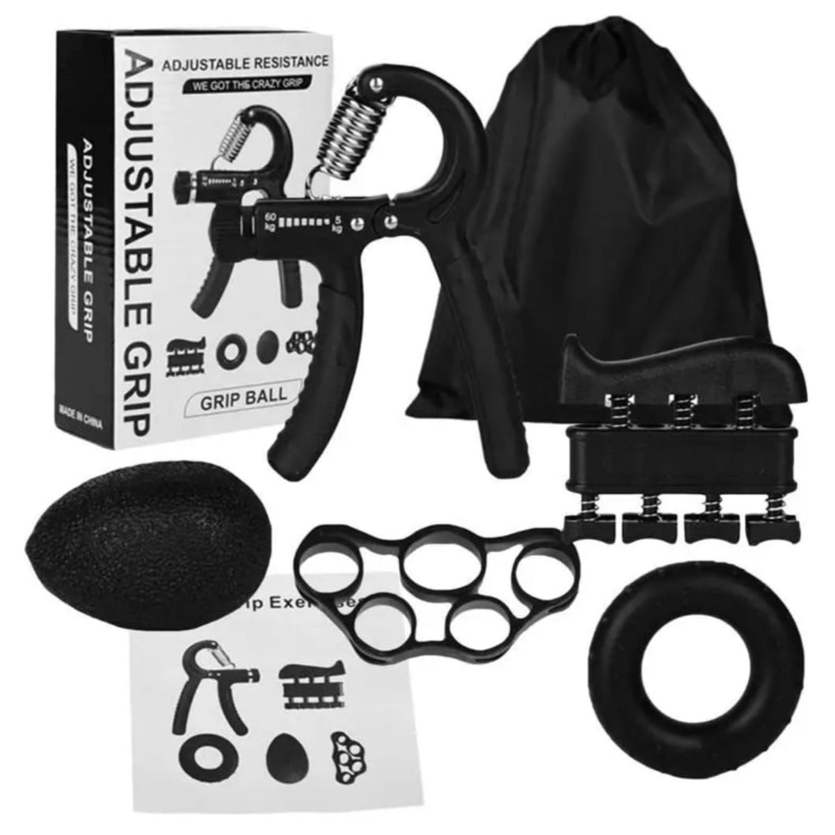 GENERICO - Set Hand Grip Kit Ejercitador Terapias y Ejercicios