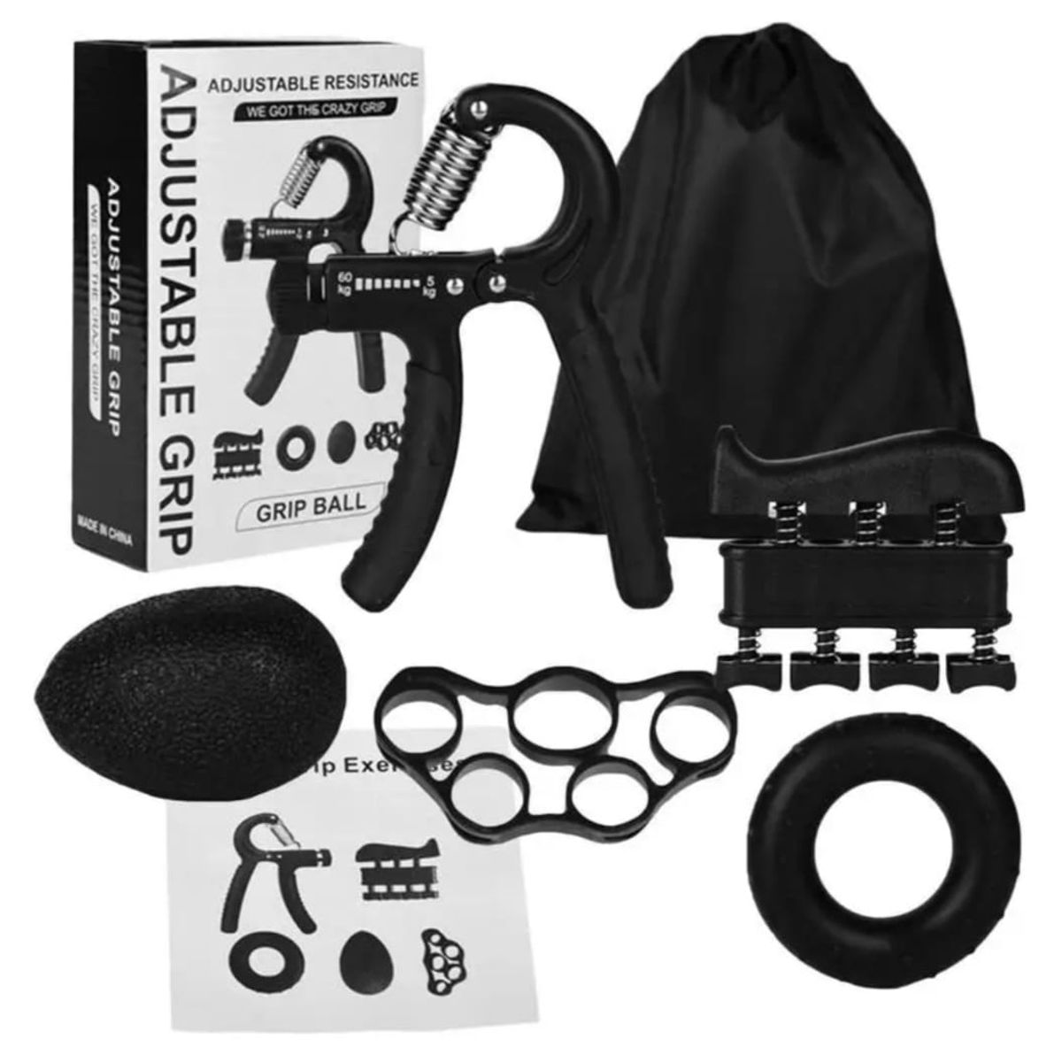 GENERICO - Set Hand Grip Kit Ejercitador Terapias y Ejercicios