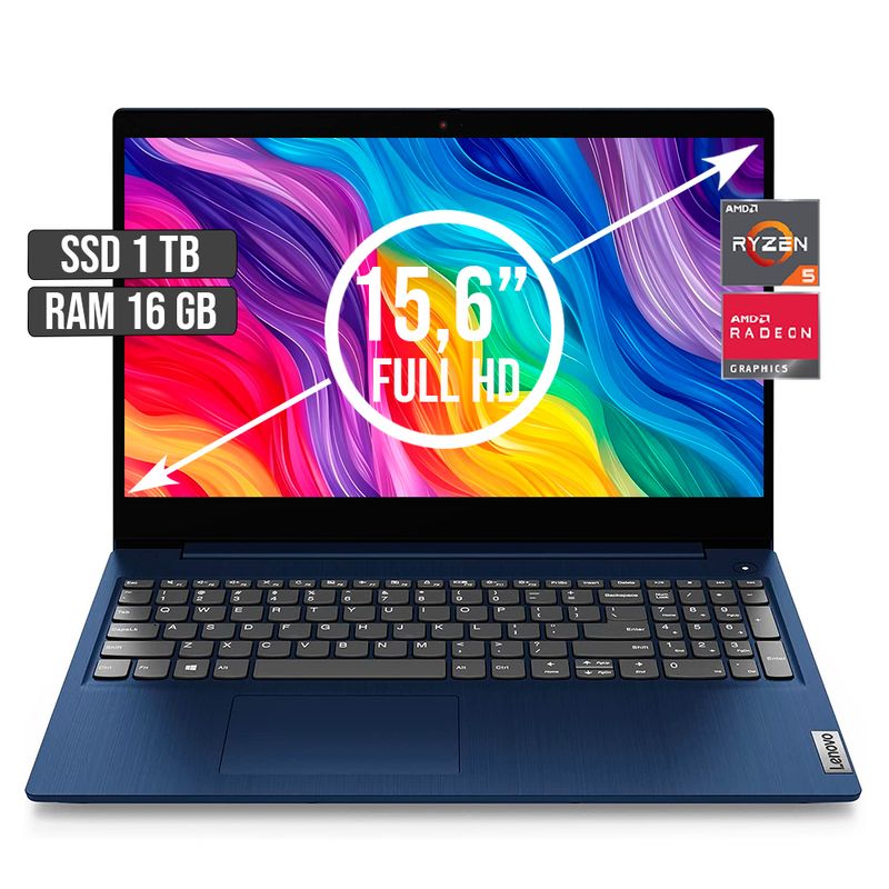 ASUS - PORTATIL LENOVO AMD RYZEN 5-7520U SSD 1TB RAM 16GB LED 15,6 FULL FHD