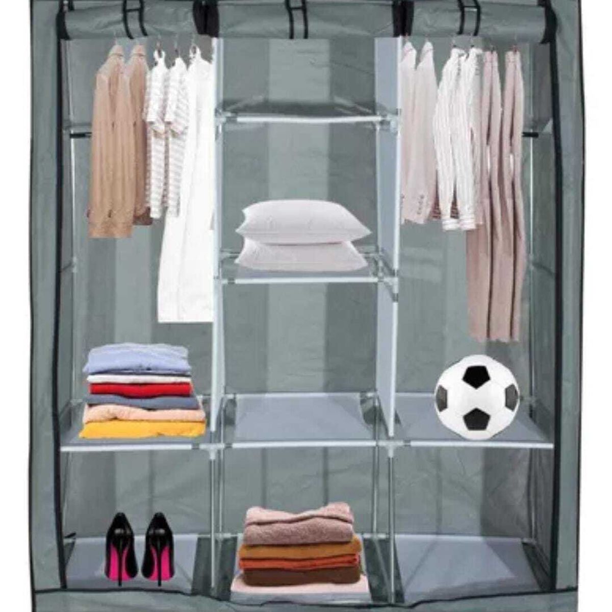GENERICO - Armario Closet Doble de tela Portatil