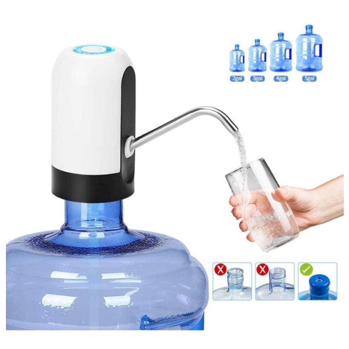 GENERICO - Dispensador De Agua Recargable Para Botellón Bomba Electrica