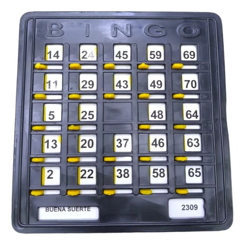 IMPORTACIONES UNIVERSO - Tabla De Bingo Plastica Negra Numeración Unica