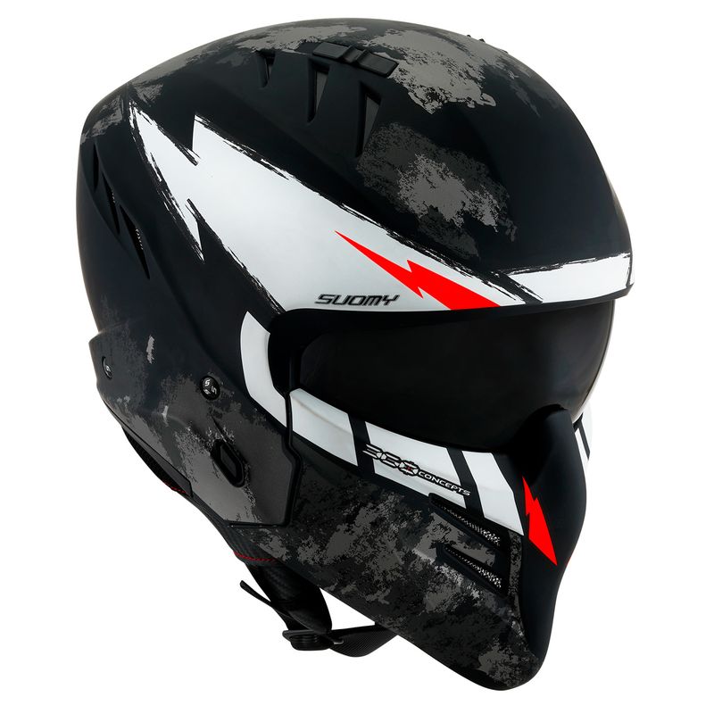 SUOMY - CASCO SUOMY ARMOR HI VOLT MATT BLACKWHITE L