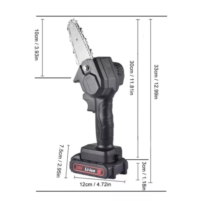 UNIVERSAL - Mini motosierra eléctrica portátil con batería recargable