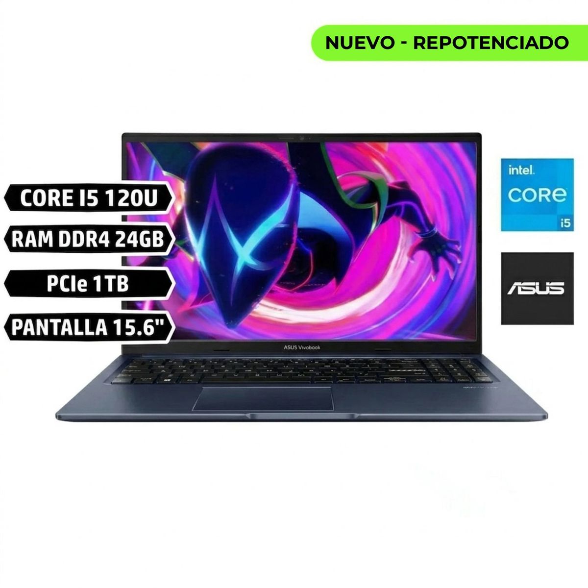 ASUS - Portatil Asus VIVOBOOK X15 CORE I5 120U RAM 24GB SSD 1TB 15,6 FHD AZUL