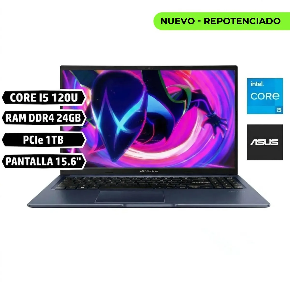 ASUS - Portatil Asus VIVOBOOK X15 CORE I5 120U RAM 24GB SSD 1TB 15,6 FHD AZUL