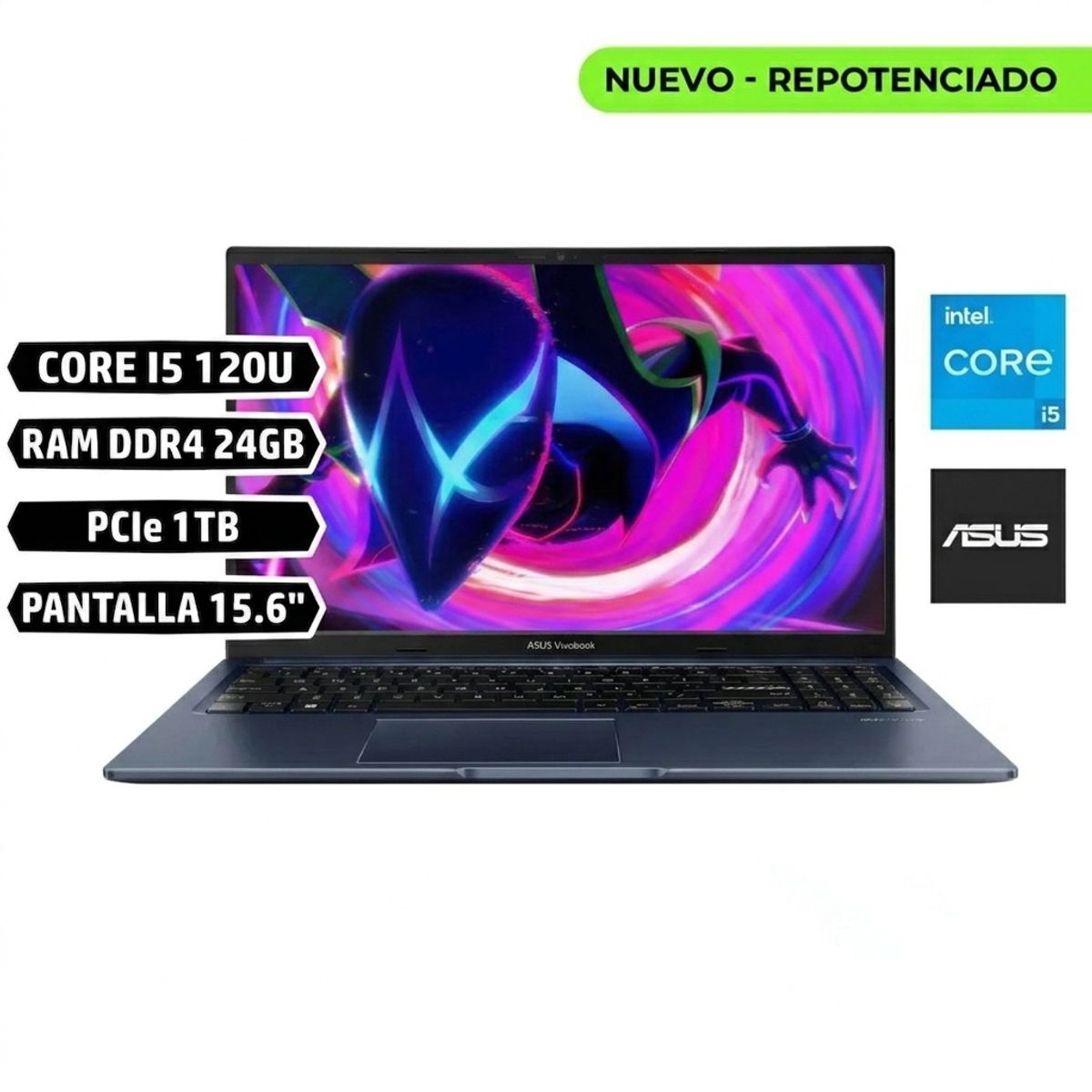 ASUS - Portatil Asus VIVOBOOK X15 CORE I5 120U RAM 24GB SSD 1TB 15,6 FHD AZUL