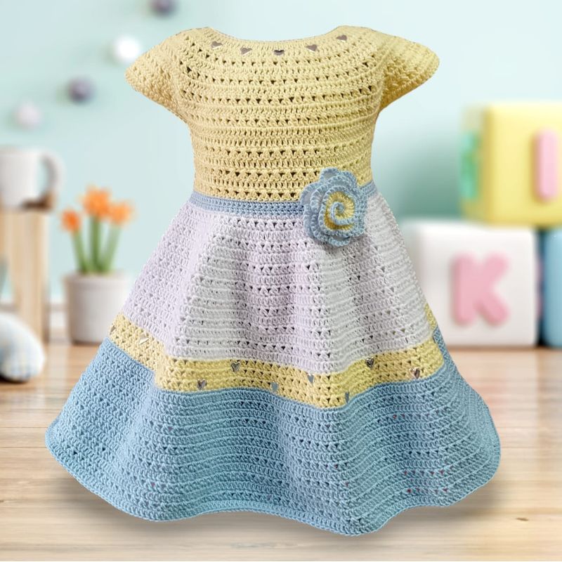 VANIDADES COLLECTIONS - Vestido Corazón Para Niña Vestido Para Bebe Tejido En Hilo