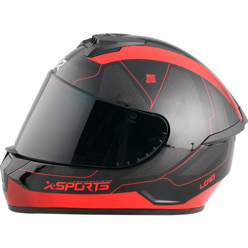 X SPORTS - CASCO X SPORTS M63 CERTIFICADO DOT LORD ROJO BRILLO TLL S