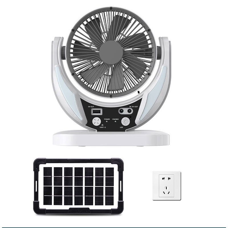 GENERICO - Ventilador Portátil Aire Acondicionado Solar Radio Lámpara Led