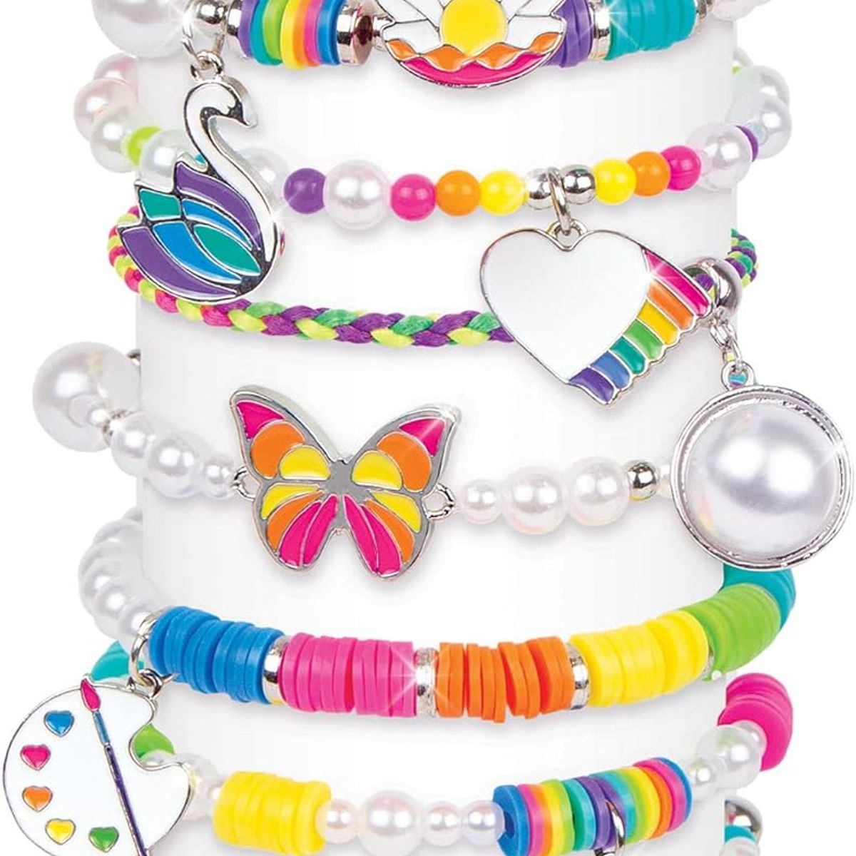 JUGANDO Y EDUCANDO - Set De Crear 8 Manillas Lindas Para Niños 598 Piezas Niñas