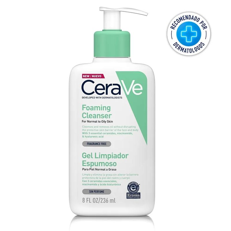 CERAVE - Gel Limpiador Espumoso Cerave Piel Normal a Grasa 236ml