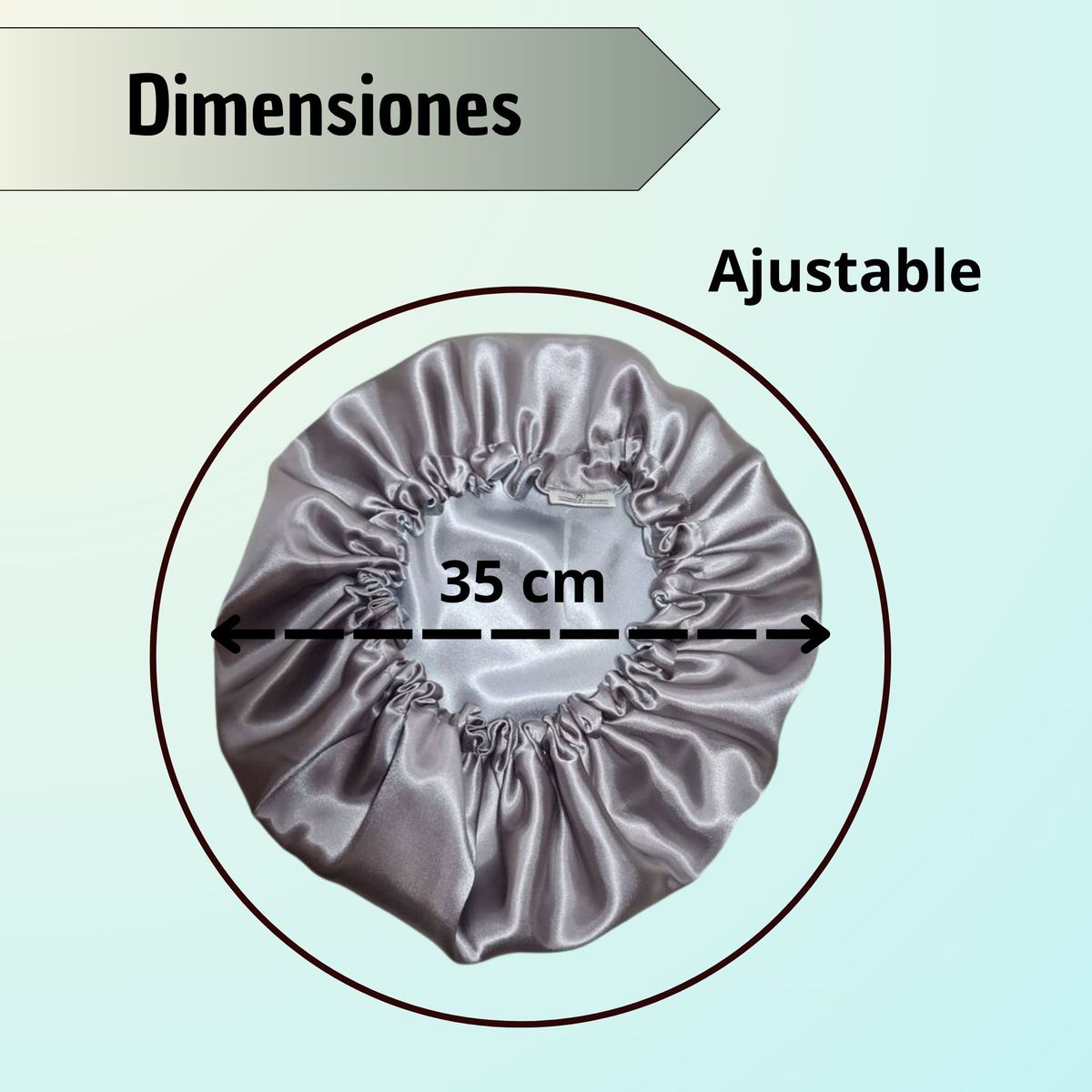 GENERICO - Gorro En Satin Anti Frizz Ajustable Profesional Negro