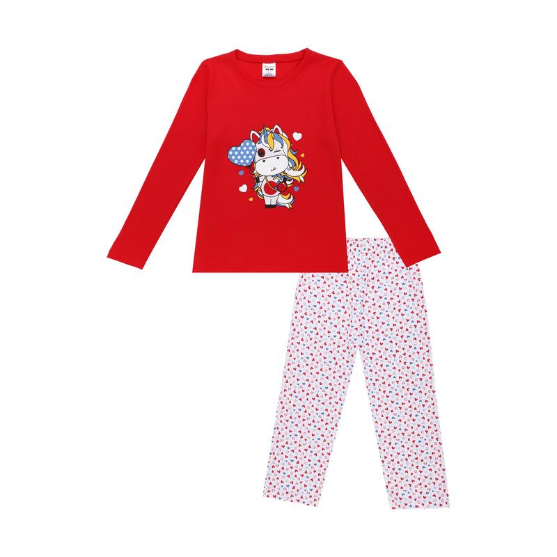 SANTANA - Pijama Niña Anita Rojo Medio