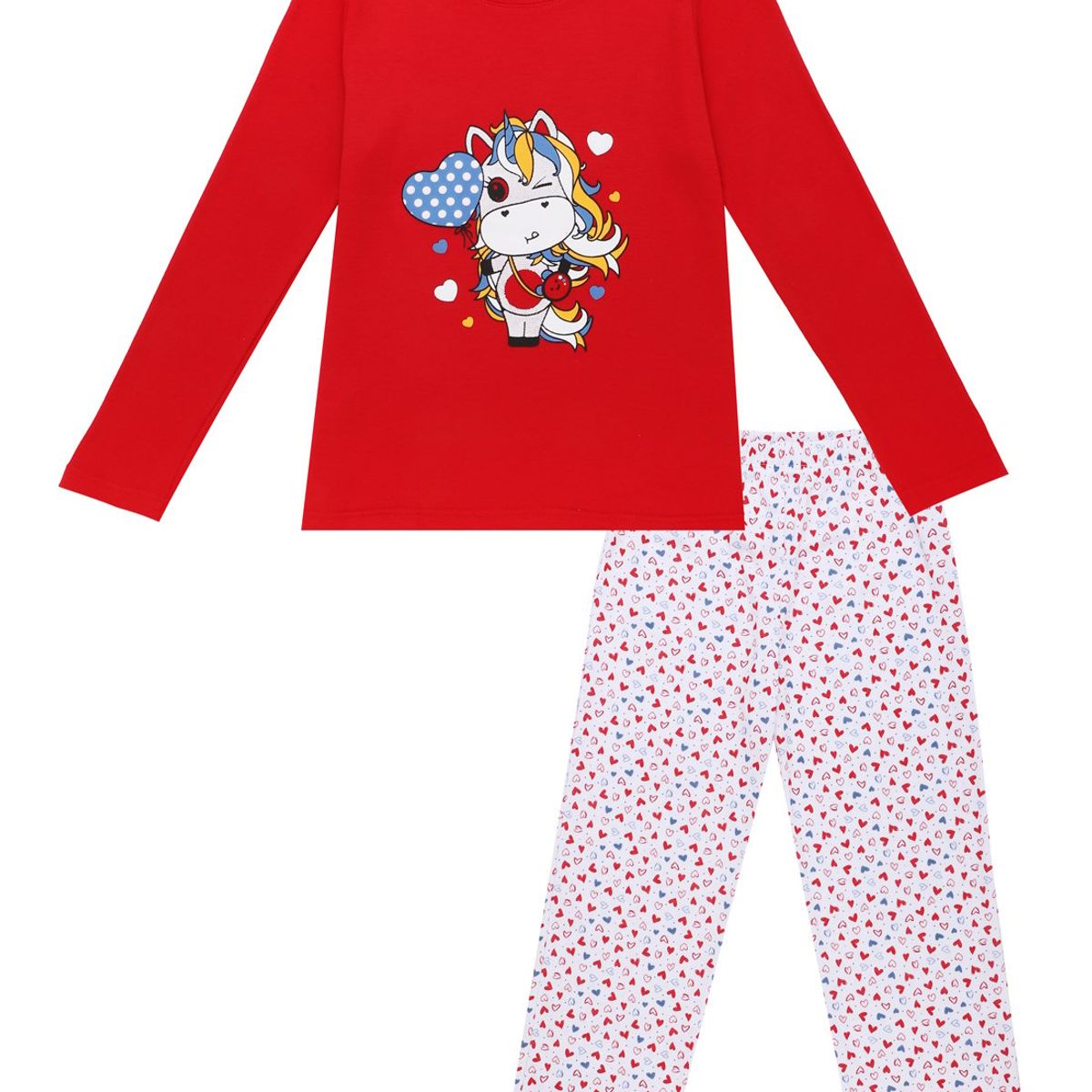 SANTANA - Pijama Niña Anita Rojo Medio