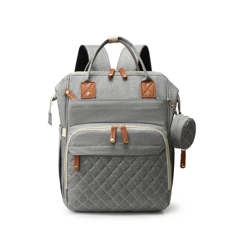 KIDSHOP - Pañalera Tipo Morral Con Bolsillos Sin Cambiador 9010-GRC