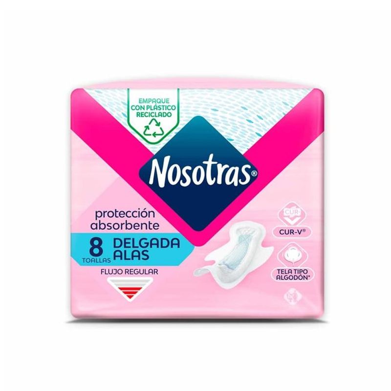 NOSOTRAS - Toallas Nosotras Delgada Alas 8 Unidades