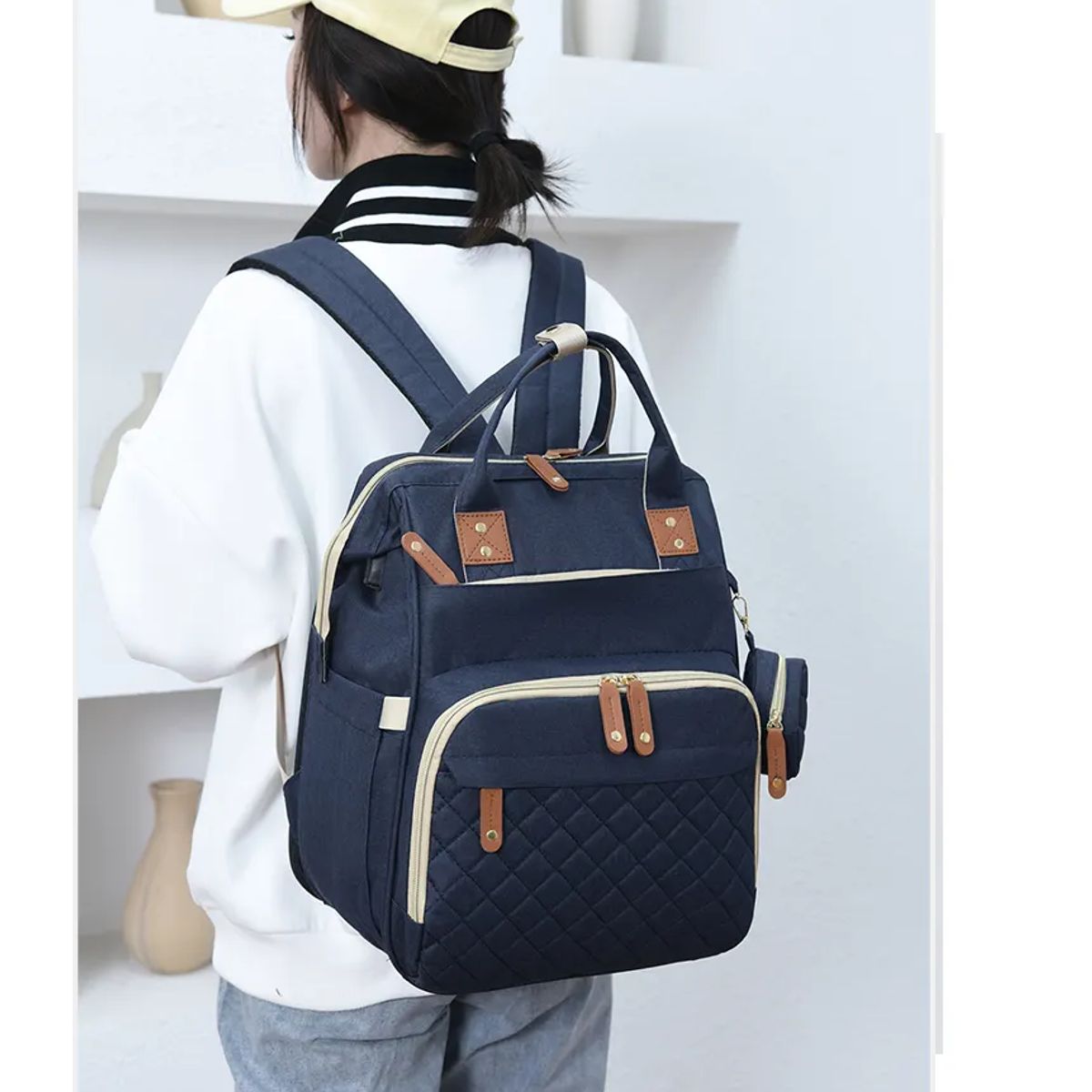 KIDSHOP - Pañalera Tipo Morral Con Bolsillos Sin Cambiador 9010-AZ