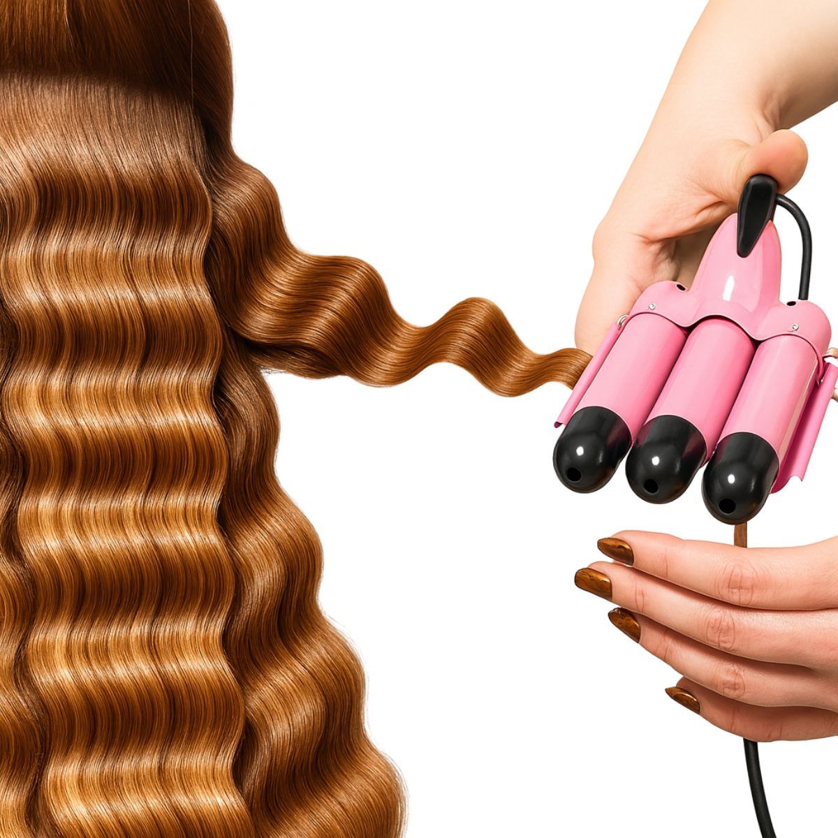 GENERICO - Pinza Rizadora De Cabello Waflera Rizador de Sirena Ondulador