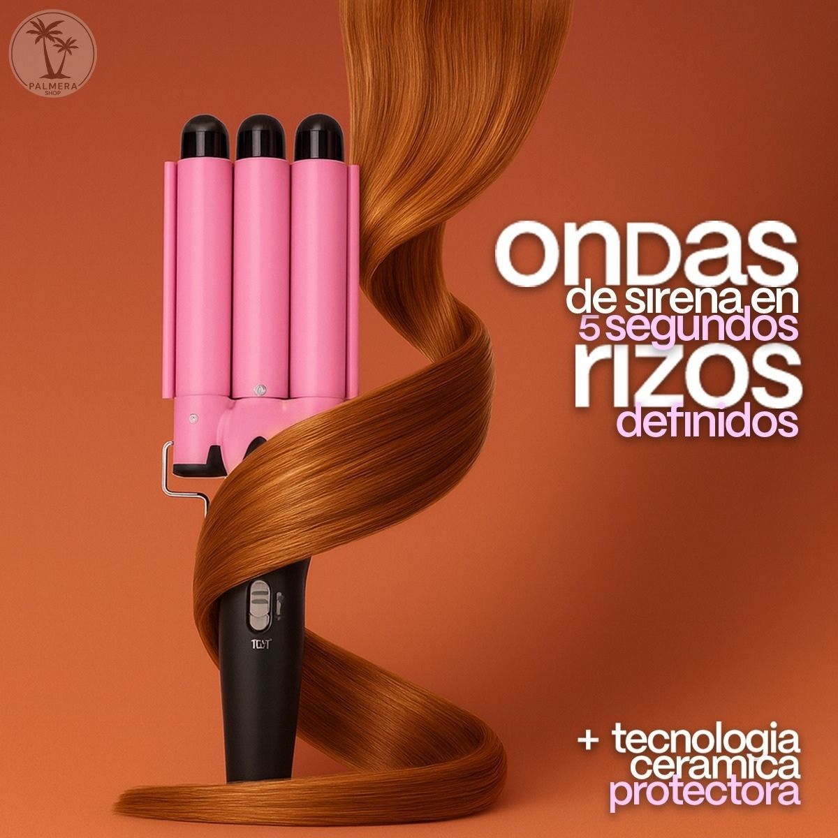 GENERICO - Pinza Rizadora De Cabello Waflera Rizador de Sirena Ondulador