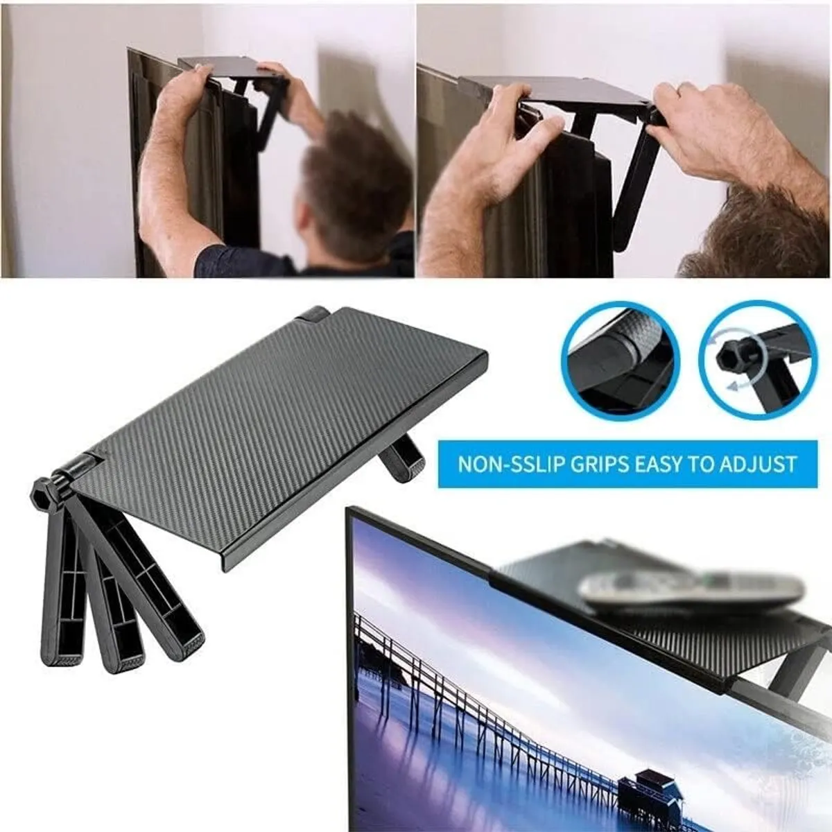 GENERICO - Soporte plegable para decodificador parte superior tv tdt