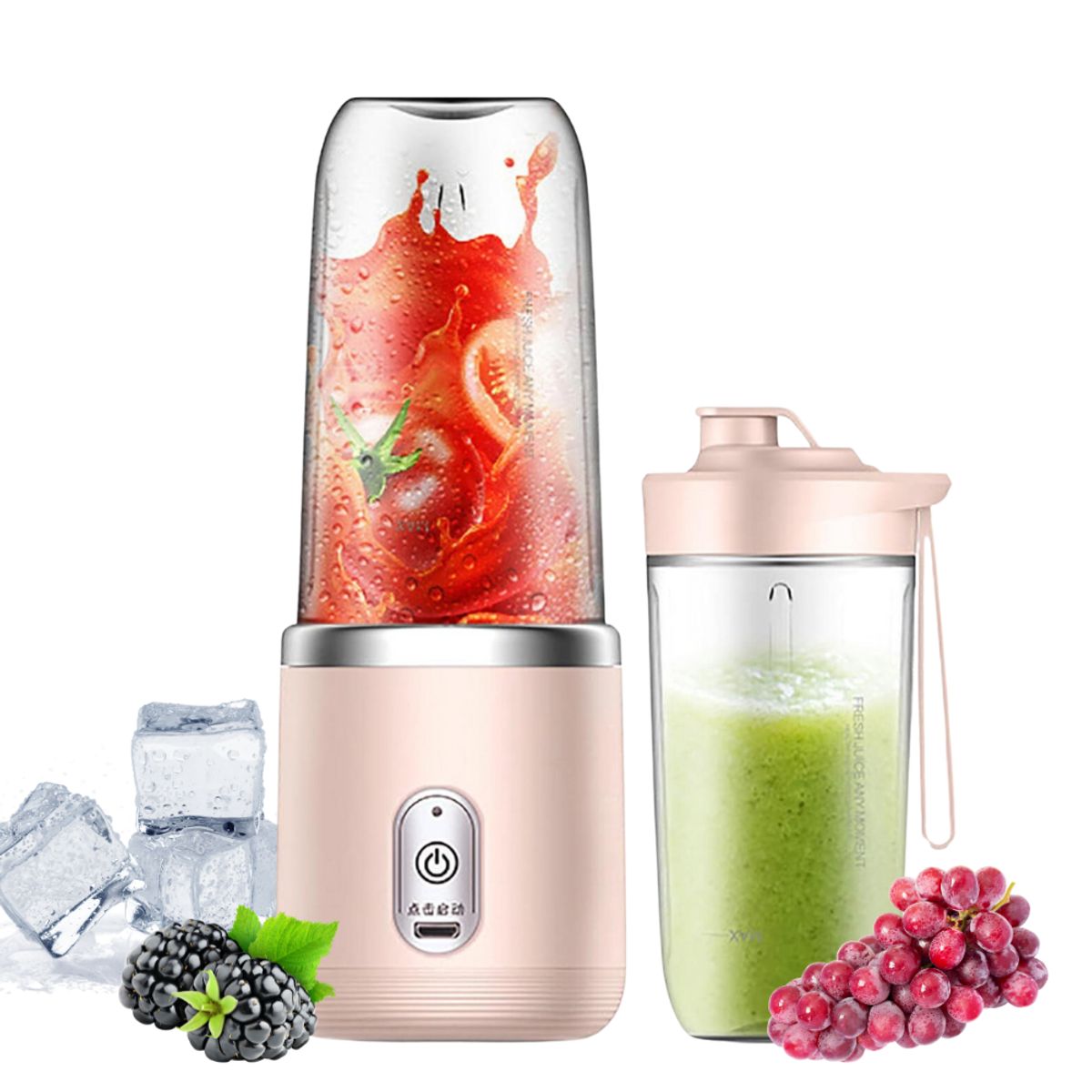 GENERICO - Licuadora Portatil Recargable Potente 20w 6 Cuchillas 310ml