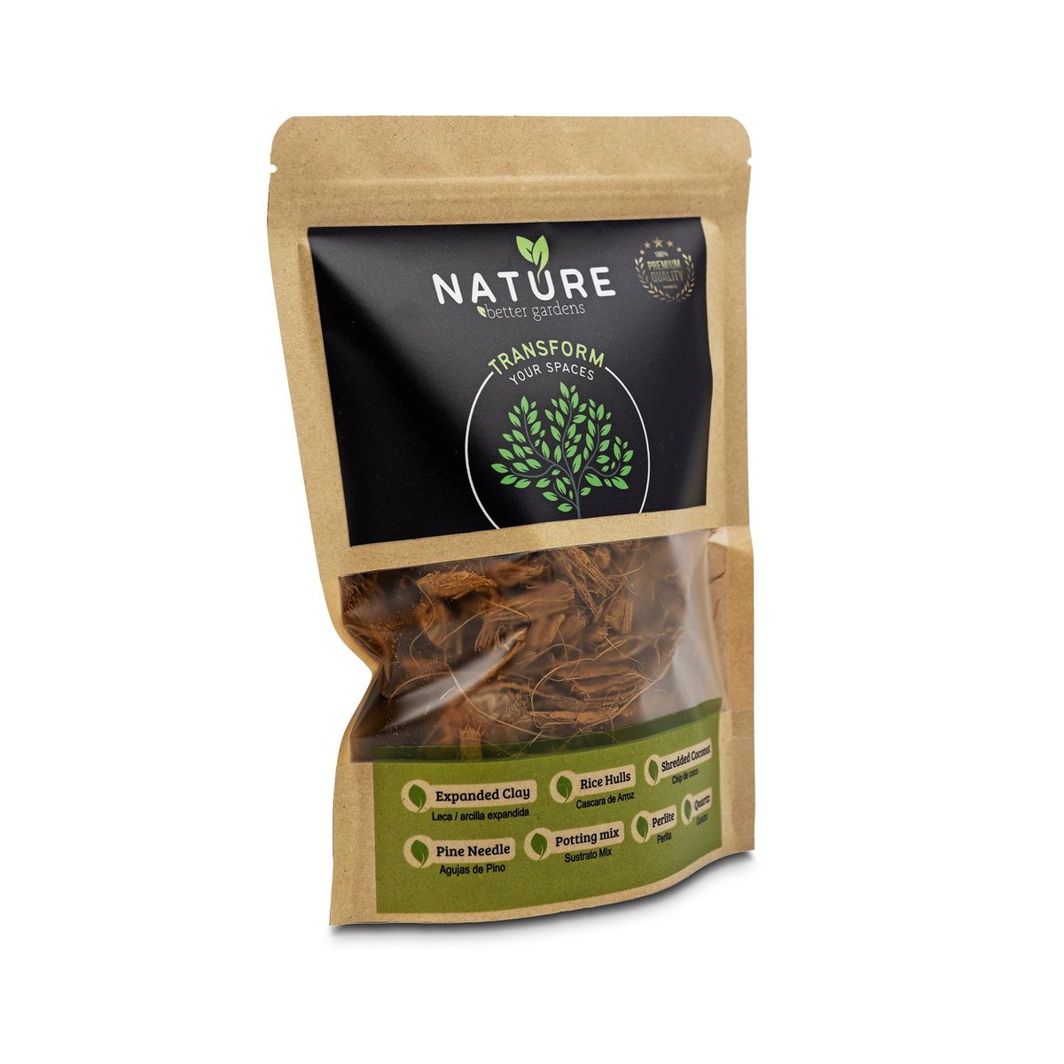 NATURE IMPORTADO - Mulch Organico Chip de Coco - Amarillo 1 Lt