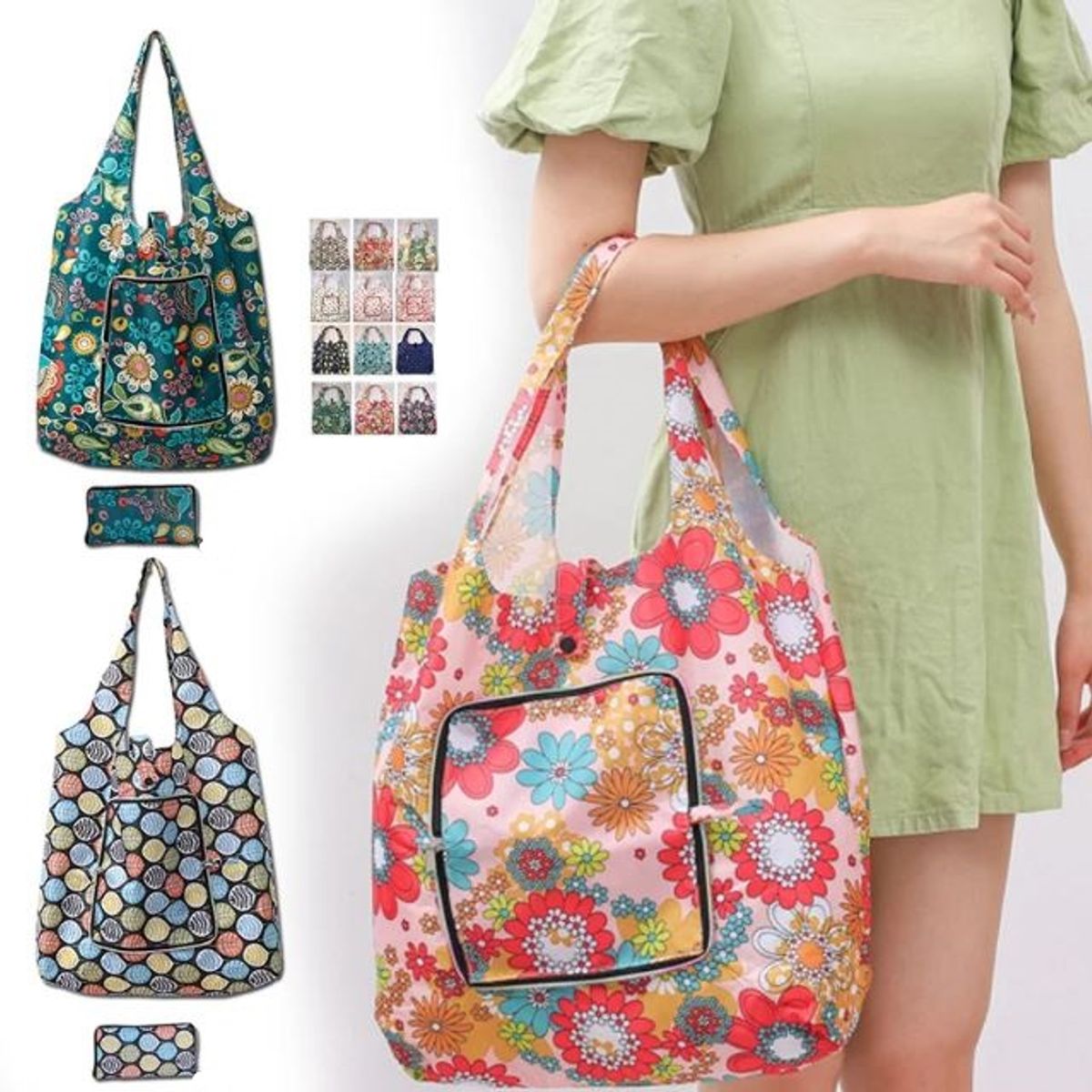 GENERICO - Bolsa Plegable Playera Compras Mercado Reutilizable